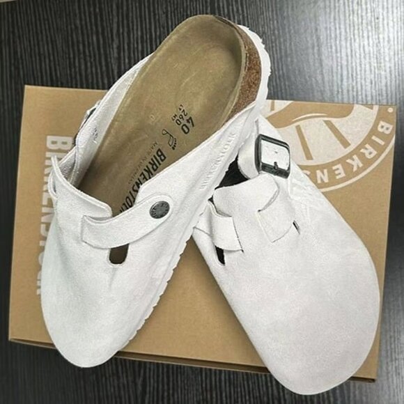 Birkenstock Boston x Stussy Suede Leather Footbed Clog